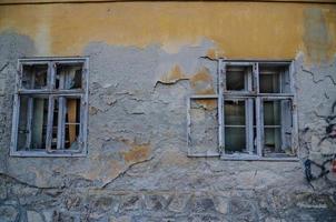 two windows in old house photo