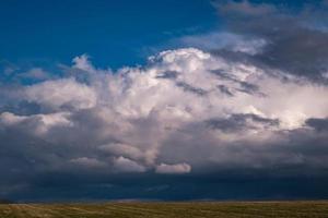 panorama of black sky background with storm clouds. thunder front, may use for sky replacement photo