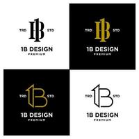 1b ib 13 diseño icono letra inicial logo conjunto colección vector