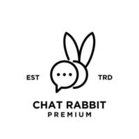 chat rabbit logo icon design illustration line vector