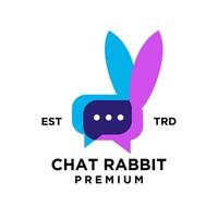 chat rabbit logo icon design illustration vector