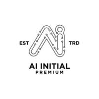 ai artificial inteligencia inicial letra icono diseño logo vector