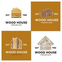 wood house logo icon design vector illustration set collection