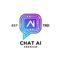 chat AI artificial intelligence Initial letter icon design logo vector