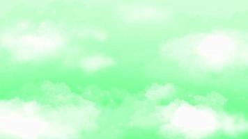 Cute green sky with clouds and little star hand drawn background photo