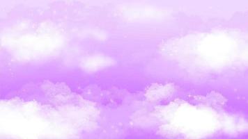 Cute purple sky with clouds and little star hand drawn background photo