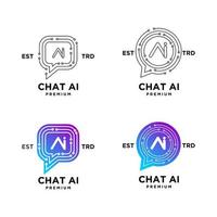 chat AI artificial intelligence Initial letter icon design logo vector