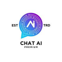 chat AI artificial intelligence Initial letter icon design logo vector