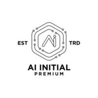 AI artificial intelligence Initial letter icon design logo vector