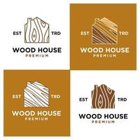 wood house logo icon design vector illustration set collection