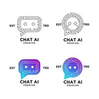 chat AI artificial intelligence Initial letter icon design logo vector