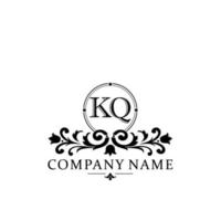 letter KQ floral logo design. logo for women beauty salon massage cosmetic or spa brand vector