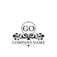 letter GO floral logo design. logo for women beauty salon massage cosmetic or spa brand vector