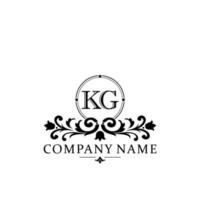 letter KG floral logo design. logo for women beauty salon massage cosmetic or spa brand vector