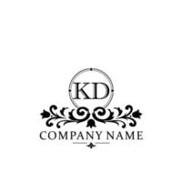 letter KD floral logo design. logo for women beauty salon massage cosmetic or spa brand vector