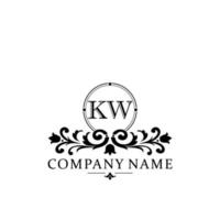 letter KW floral logo design. logo for women beauty salon massage cosmetic or spa brand vector