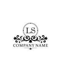 letter LS floral logo design. logo for women beauty salon massage cosmetic or spa brand vector