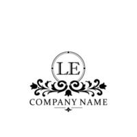 letter LE floral logo design. logo for women beauty salon massage cosmetic or spa brand vector
