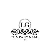 letter LG floral logo design. logo for women beauty salon massage cosmetic or spa brand vector