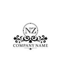 letter NZ floral logo design. logo for women beauty salon massage cosmetic or spa brand vector