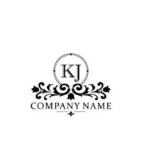 letter KJ floral logo design. logo for women beauty salon massage cosmetic or spa brand vector