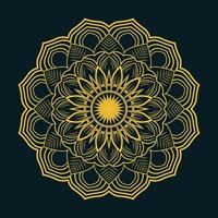 luxury ornamental mandala design background in gold color vector