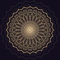 luxury ornamental mandala design background in gold color vector