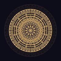 luxury ornamental mandala design background in gold color vector