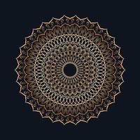 luxury ornamental mandala design background in gold color vector