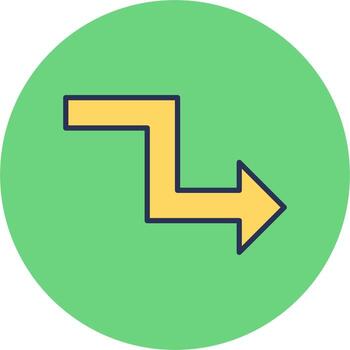 icono de vector de flecha en zigzag