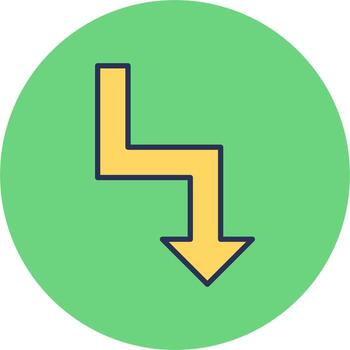 icono de vector de flecha en zigzag