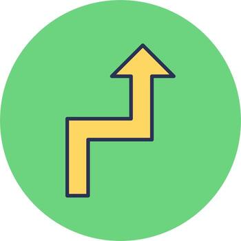icono de vector de flecha en zigzag