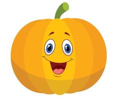 happy pumpkin cartoon character vector