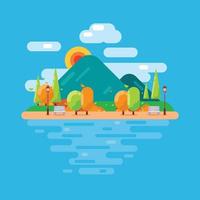 Vector illustration of a mountain landscape