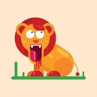 Cute lion cartoon animals design vector