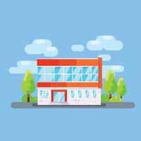 Modern office building with flat design vector