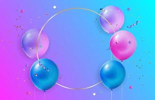 Colorful Holiday Party Balloons Vector Illustration