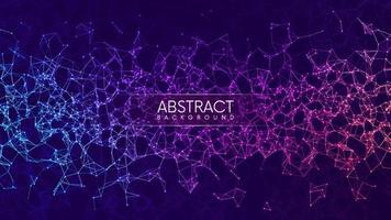 Neural network or Artificial Intelligence futuristic concept background with plexus effect. Abstract technological background with structure of connected cells and links. Vector illustration