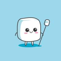 Marshmallow cartoon. marshmallow character design vector