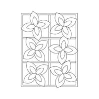 Seedlings, plants, geometric abstraction, black line drawing, doodles on a white background. vector