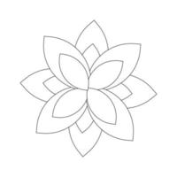 Flower, ornament, black line drawing, doodle on a white background. vector