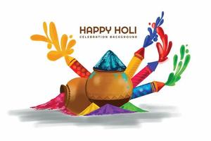 Indian holi traditional festival of colors card celebration background vector