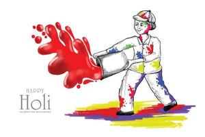 Happy holi festival of colors celebration greetings card design vector