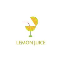 Lemon juice with glass concept vector