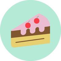 Cherry Slice Cake Vector Icon