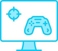 jugar juego en ordenador personal vector icono