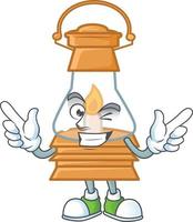 Oil lamp cartoon character style vector