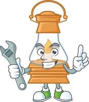 Oil lamp cartoon character style vector