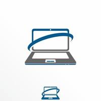 simple Laptop and cutting Holding image graphic icon logo design abstract concept vector stock. Can be used as a symbol related to tech or computer.