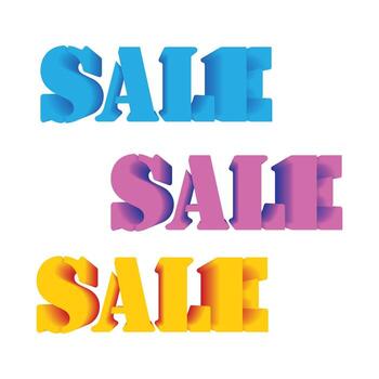 Sale text effect vector